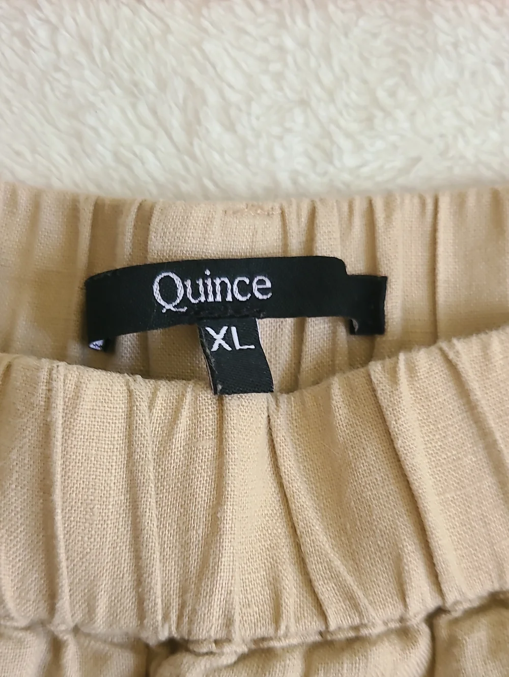 Quince 100% European Linen Cropped Wide Leg Pants Driftwood Tan XL